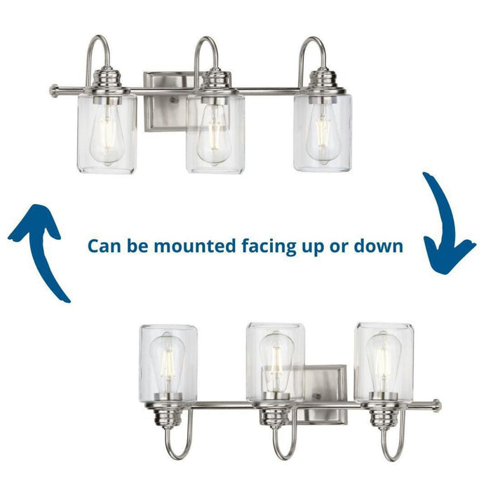 Progress Lighting Aiken Collection 3 Light 60W Medium Base Bath And Vanity Fixture (P300322-009)