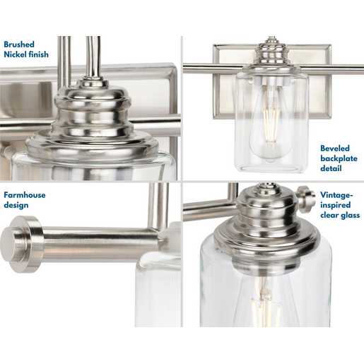 Progress Lighting Aiken Collection 3 Light 60W Medium Base Bath And Vanity Fixture (P300322-009)