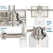 Progress Lighting Aiken Collection 3 Light 60W Medium Base Bath And Vanity Fixture (P300322-009)