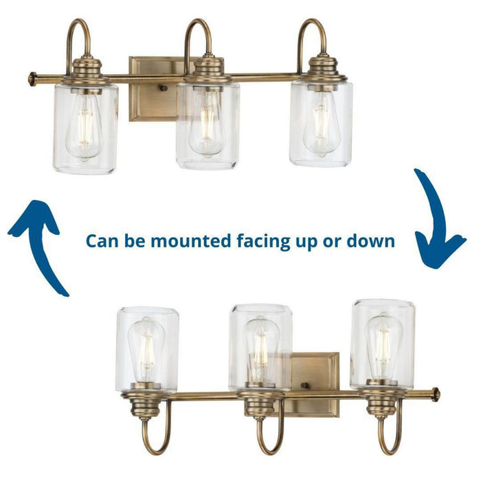Progress Lighting Aiken Collection 3 Light 60W Medium Base Bath And Vanity Fixture (P300322-163)