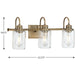 Progress Lighting Aiken Collection 3 Light 60W Medium Base Bath And Vanity Fixture (P300322-163)
