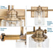 Progress Lighting Aiken Collection 3 Light 60W Medium Base Bath And Vanity Fixture (P300322-163)