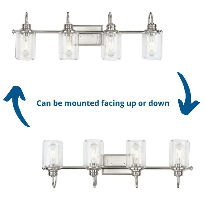 Progress Lighting Aiken Collection 4 Light 60W Medium Base Bath And Vanity Fixture (P300323-009)