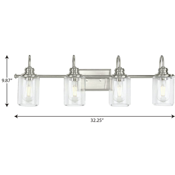 Progress Lighting Aiken Collection 4 Light 60W Medium Base Bath And Vanity Fixture (P300323-009)