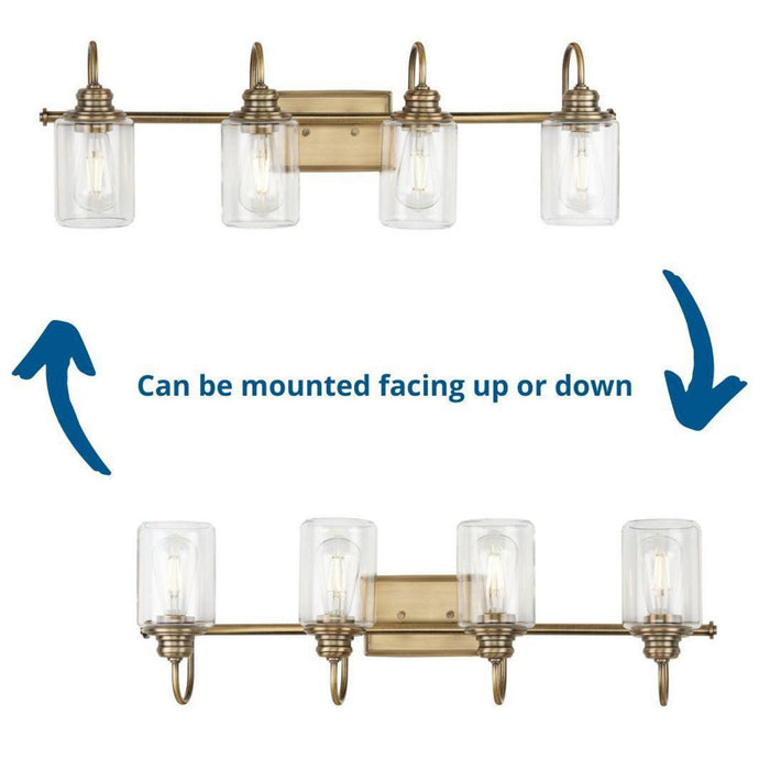 Progress Lighting Aiken Collection 4 Light 60W Medium Base Bath And Vanity Fixture (P300323-163)