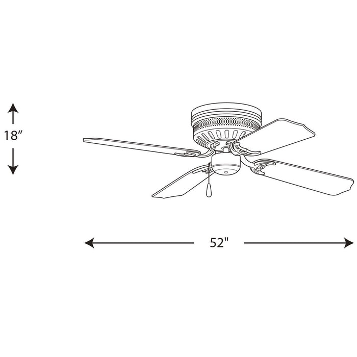 Progress Lighting AirPro Collection 42 Inch Four-Blade Hugger Ceiling Fan (P2524-09)