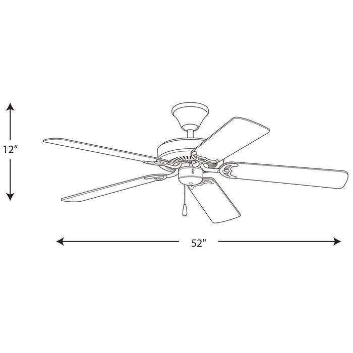 Progress Lighting AirPro Collection 52 Inch Five-Blade Ceiling Fan (P2501-15)