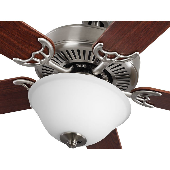 Progress Lighting AirPro Collection 52 Inch Five-Blade Ceiling fan With White Etched Light Kit 3000K (P2599-09)