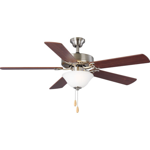 Progress Lighting AirPro Collection 52 Inch Five-Blade Ceiling fan With White Etched Light Kit 3000K (P2599-09)