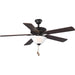 Progress Lighting AirPro Collection 52 Inch Five-Blade Ceiling fan With White Etched Light Kit 3000K (P2599-129)