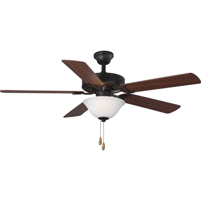 Progress Lighting AirPro Collection 52 Inch Five-Blade Ceiling fan With White Etched Light Kit 3000K (P2599-129)