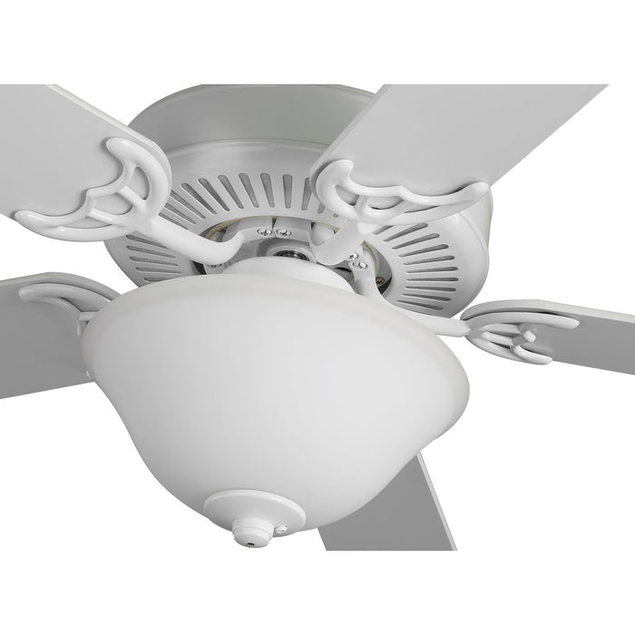 Progress Lighting AirPro Collection 52 Inch Five-Blade Ceiling fan With White Etched Light Kit 3000K (P2599-30)