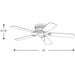 Progress Lighting AirPro Collection 52 Inch Five-Blade Hugger Ceiling Fan (P2525-09)