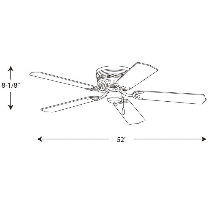 Progress Lighting AirPro Collection 52 Inch Five-Blade Hugger Ceiling Fan (P2525-30)