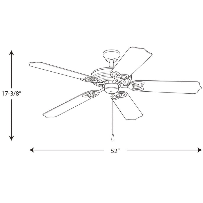 Progress Lighting AirPro Collection 52 Inch Five-Blade Indoor/Outdoor Ceiling Fan (P2502-20)