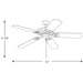 Progress Lighting AirPro Collection 52 Inch Five-Blade Indoor/Outdoor Ceiling Fan (P2502-20)