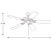 Progress Lighting AirPro Collection 52 Inch Five-Blade Indoor/Outdoor Ceiling Fan (P2502-30)