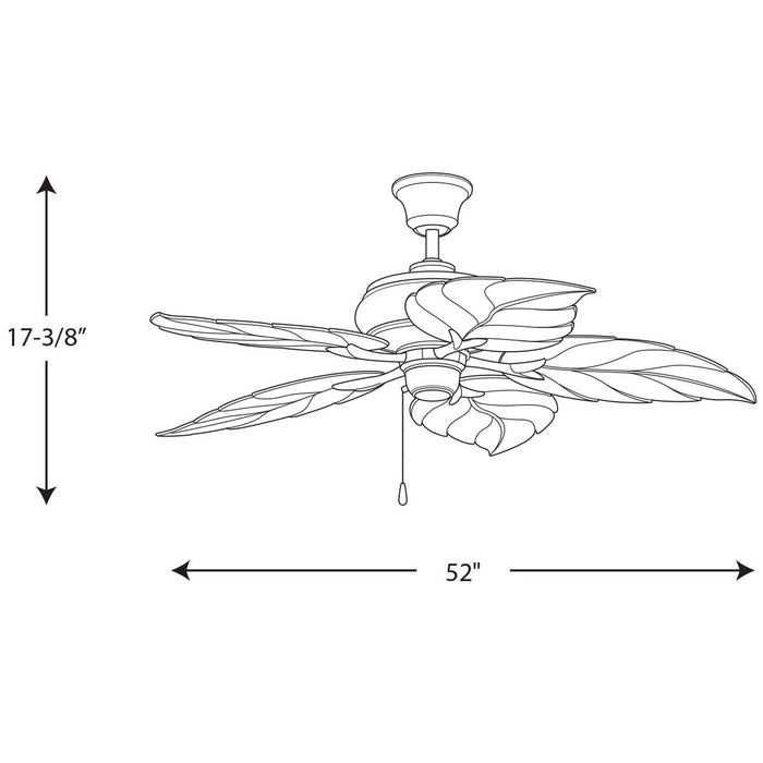 Progress Lighting AirPro Collection 52 Inch Five-Blade Indoor/Outdoor Ceiling Fan (P2526-20)