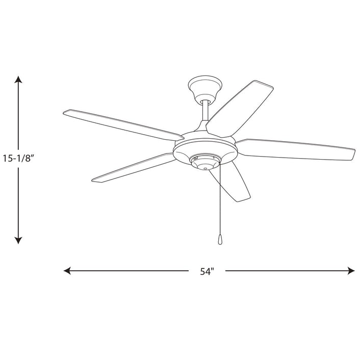 Progress Lighting AirPro Collection 54 Inch Five-Blade Fan (P2530-09)