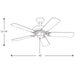 Progress Lighting AirPro Collection Builder 42 Inch 5-Blade Ceiling Fan (P2500-30)