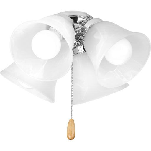 Progress Lighting AirPro Collection Four-Light Ceiling Fan Light 3000K (P2610-15WB)