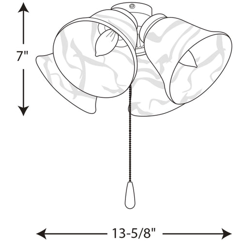 Progress Lighting AirPro Collection Four-Light Ceiling Fan Light 3000K (P2643-09WB)