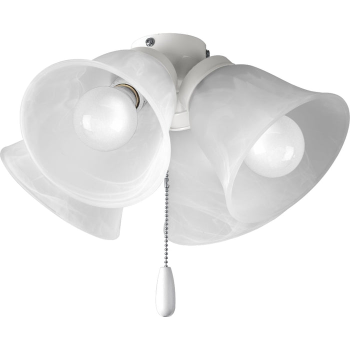 Progress Lighting AirPro Collection Four-Light Ceiling Fan Light 3000K (P2643-30WB)
