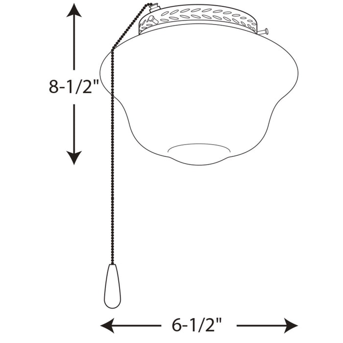 Progress Lighting AirPro Collection One-Light Ceiling Fan Light 3000K (P2644-09WB)