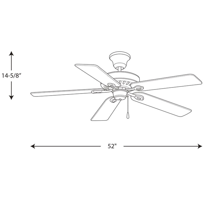 Progress Lighting AirPro Collection Signature 52 Inch Five-Blade Ceiling Fan (P2521-80)