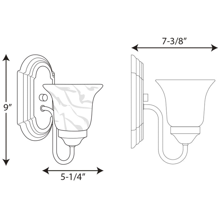 Progress Lighting Alabaster Glass One-Light Bath And Vanity (P3051-09)