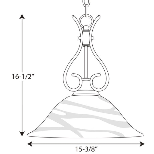 Progress Lighting Alabaster Glass One-Light Pendant (P5091-09)