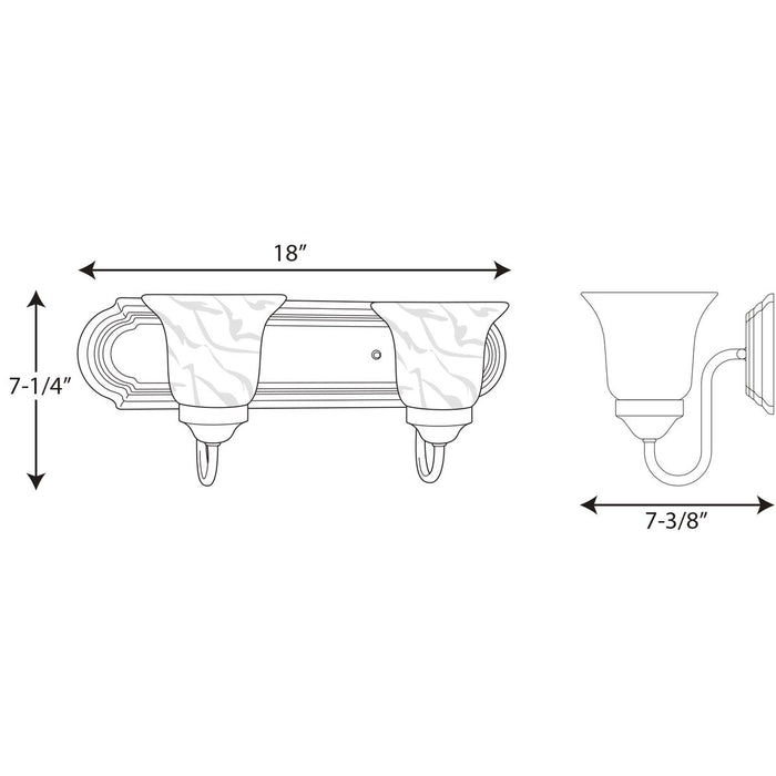 Progress Lighting Alabaster Glass Two-Light Bath And Vanity (P3052-09)