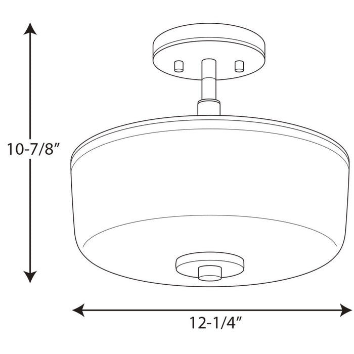 Progress Lighting Alexa Collection Two-Light 12-1/4 Inch Semi-Flush (P2851-09)