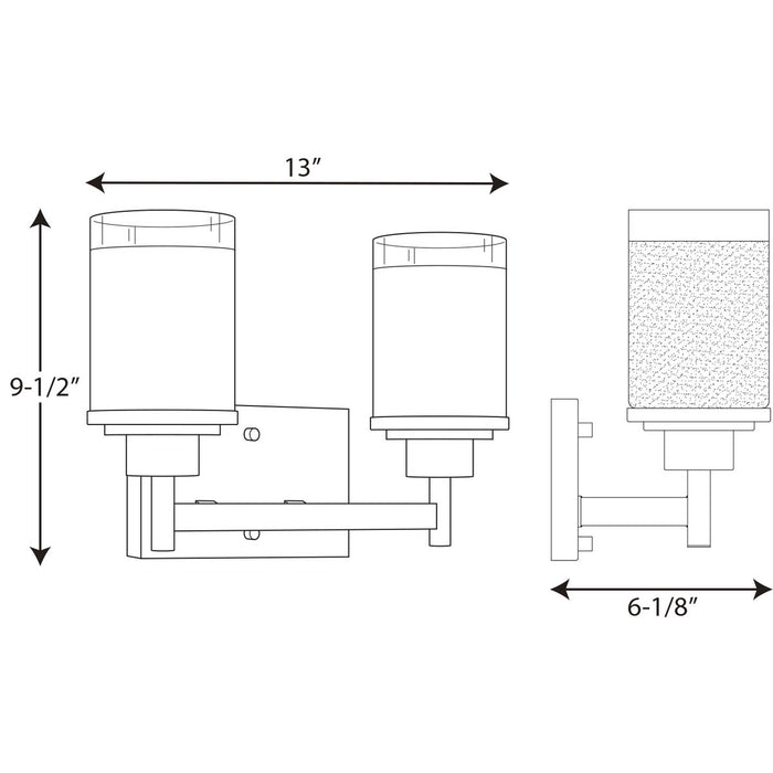 Progress Lighting Alexa Collection Two-Light Bath And Vanity (P2977-09)