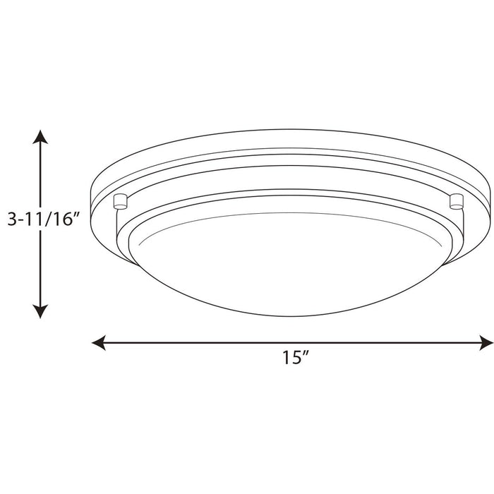 Progress Lighting Apogee Collection 15 Inch LED Flush Mount 3000K (P350070-009-30)