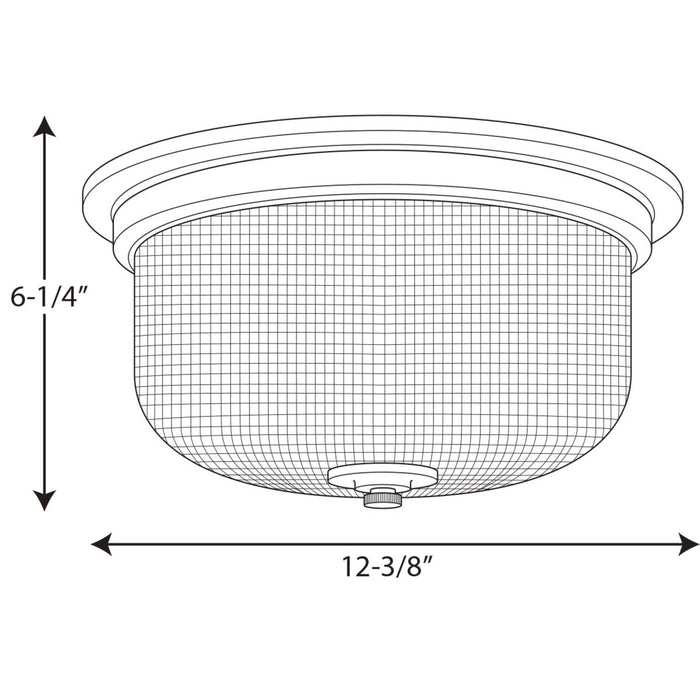 Progress Lighting Archie Collection Two-Light 12-3/8 Inch Close-To-Ceiling (P3740-163)