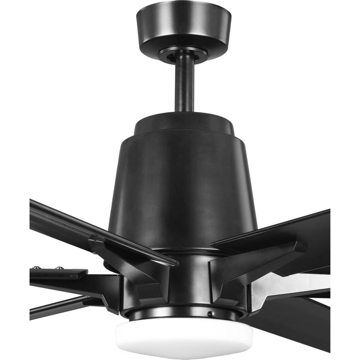 Progress Lighting Arlo Collection 60 Inch Indoor/Outdoor Six-Blade Black Ceiling Fan 3000K (P250026-031-30)