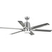 Progress Lighting Arlo Collection 60 Inch Indoor/Outdoor Six-Blade Brushed Nickel Ceiling Fan 3000K (P250026-009-30)