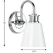 Progress Lighting Ashford Collection 1 Light 100W Medium Base Bath And Vanity Fixture (P300314-015)