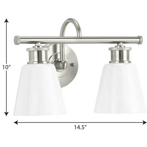 Progress Lighting Ashford Collection 2 Light 100W Medium Base Bath And Vanity Fixture (P300315-009)