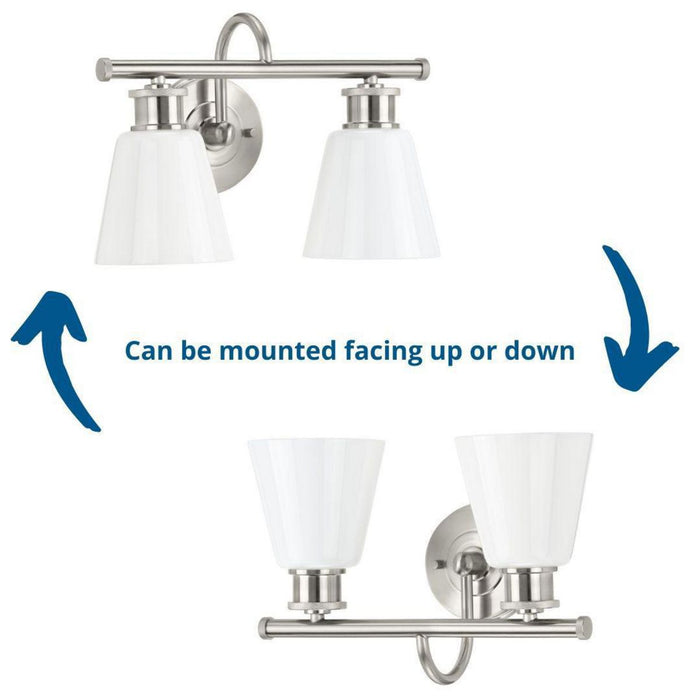 Progress Lighting Ashford Collection 2 Light 100W Medium Base Bath And Vanity Fixture (P300315-009)