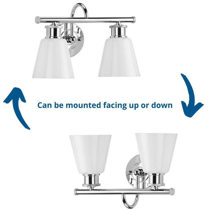 Progress Lighting Ashford Collection 2 Light 100W Medium Base Bath And Vanity Fixture (P300315-015)