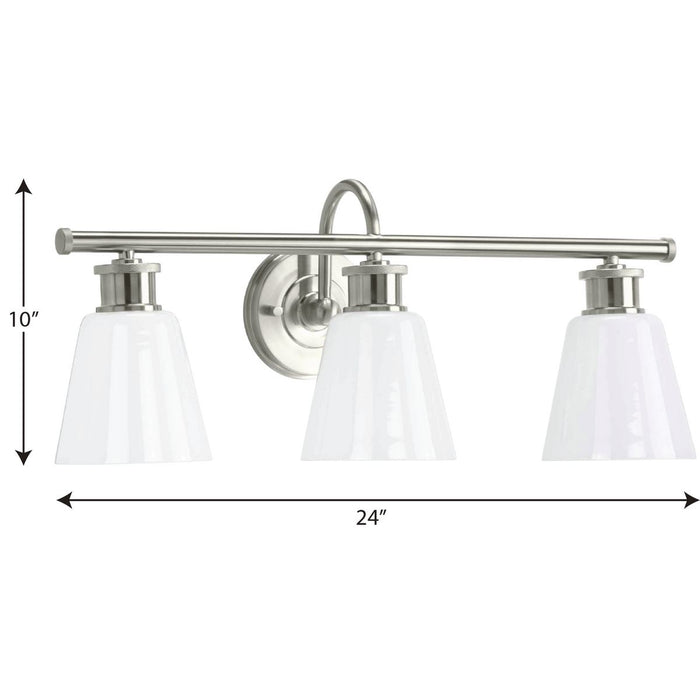 Progress Lighting Ashford Collection 3 Light 100W Medium Base Bath And Vanity Fixture (P300316-009)