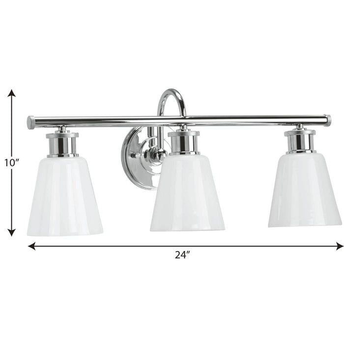 Progress Lighting Ashford Collection 3 Light 100W Medium Base Bath And Vanity Fixture (P300316-015)