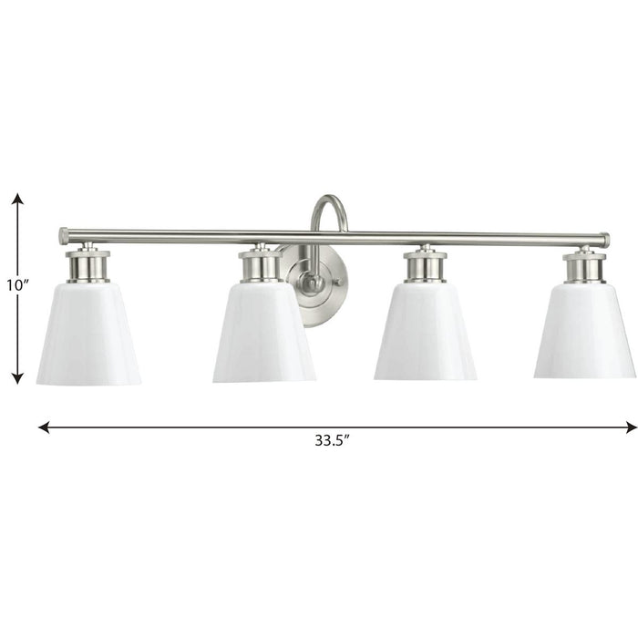 Progress Lighting Ashford Collection 4 Light 100W Medium Base Bath And Vanity Fixture (P300317-009)