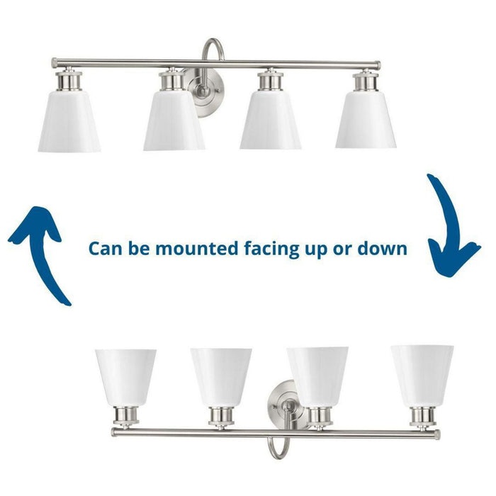 Progress Lighting Ashford Collection 4 Light 100W Medium Base Bath And Vanity Fixture (P300317-009)