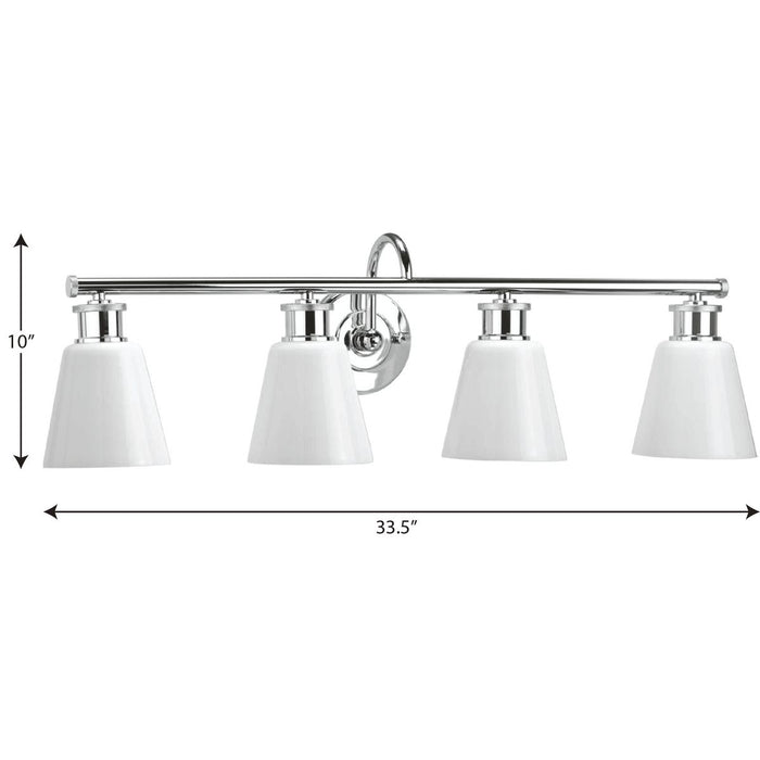Progress Lighting Ashford Collection 4 Light 100W Medium Base Bath And Vanity Fixture (P300317-015)