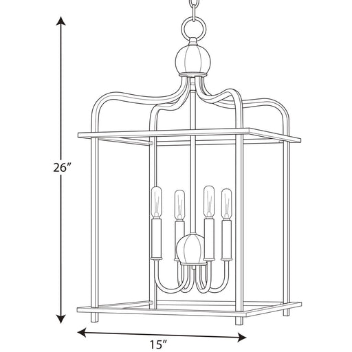 Progress Lighting Assembly Hall Collection Four-Light Foyer Pendant (P500036-009)