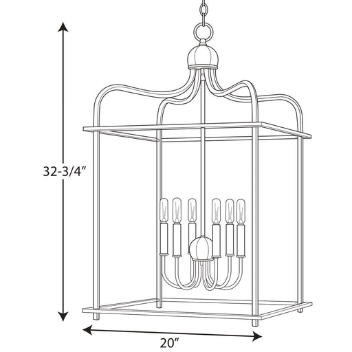 Progress Lighting Assembly Hall Collection Six-Light Foyer Pendant (P500037-009)