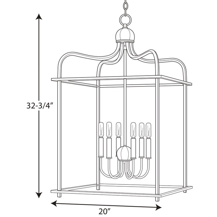 Progress Lighting Assembly Hall Collection Six-Light Foyer Pendant (P500037-020)